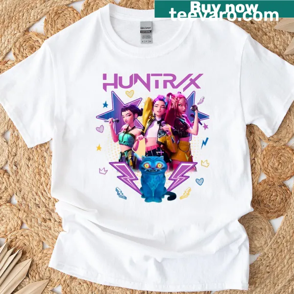 Charming illustration of Kpop Saja Girls on a T-shirt
