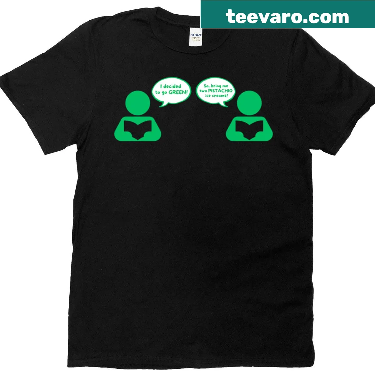 T-shirt with a humorous pistachio ice cream graphic — on a men's t-shirt