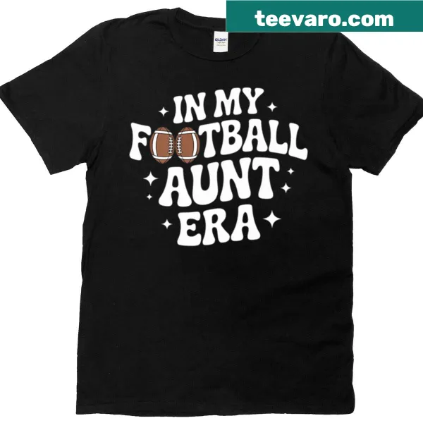 Football Aunt Christmas t-shirt with playful typography