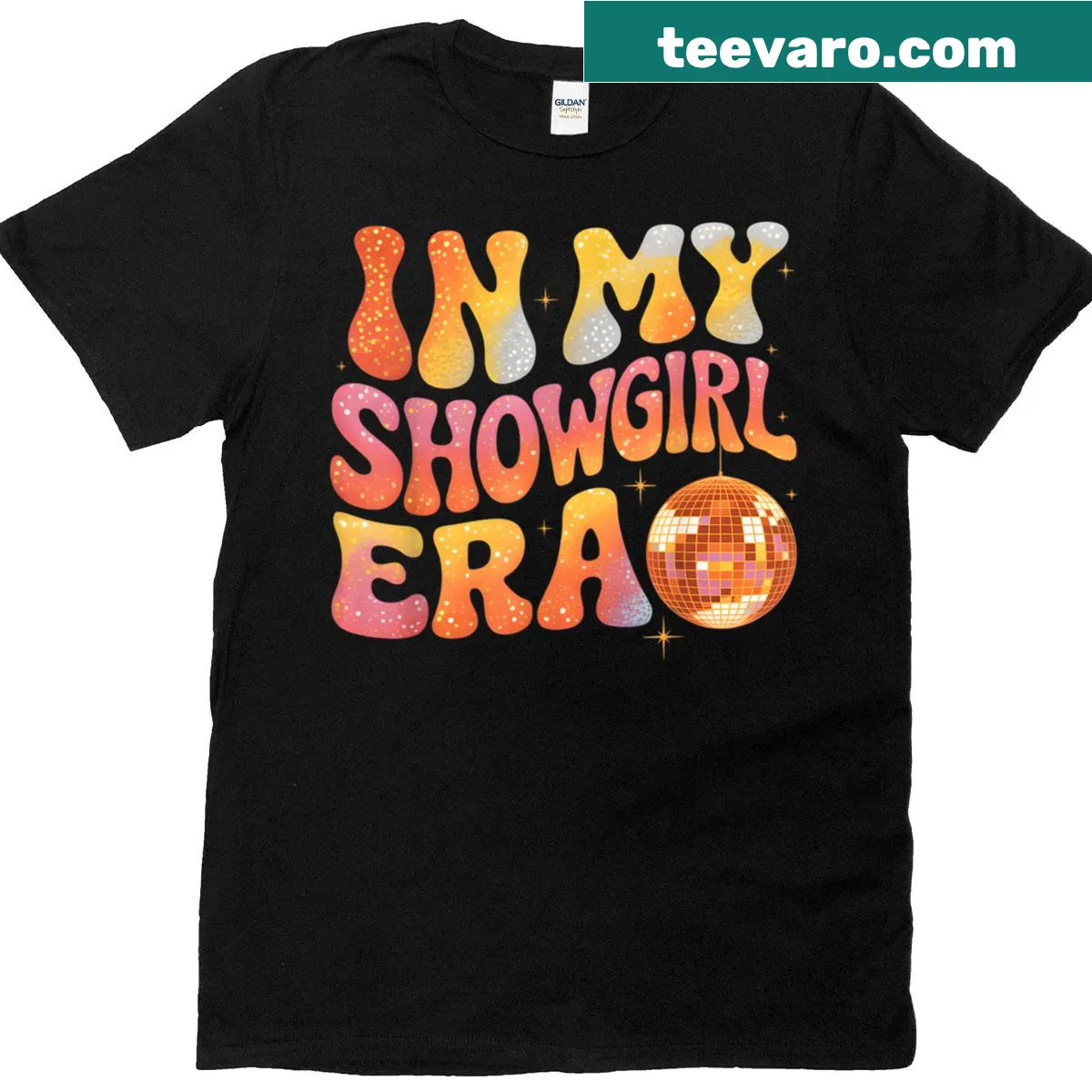 Graphic t-shirt with the text 'In My Show Girl Era'. — on a men's t-shirt