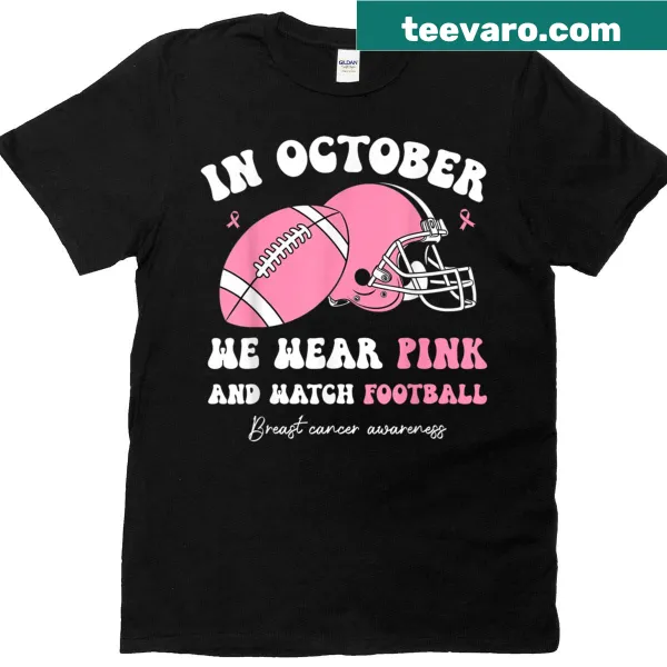 T-shirt for October featuring breast cancer awareness and football