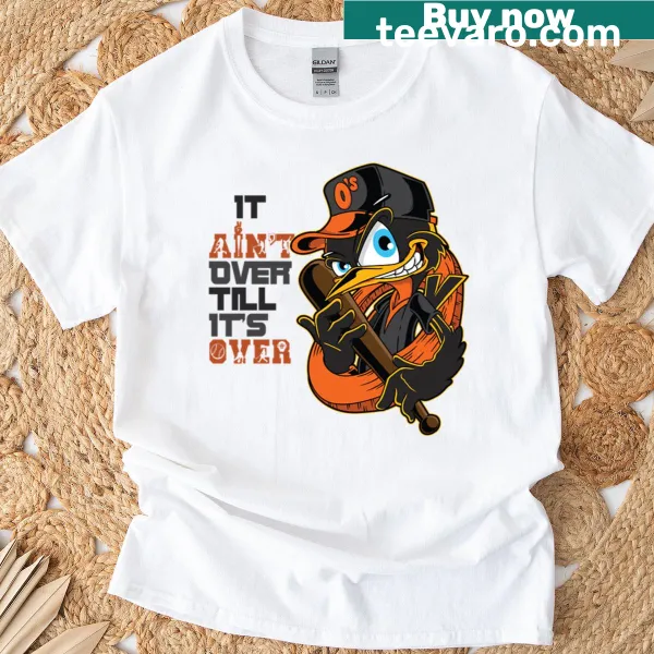 Baseball bird graphic with the phrase 'It Ain't Over Till It's Over'