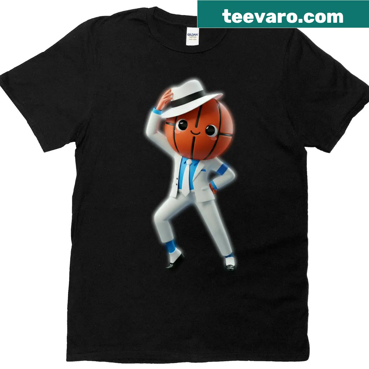 T-shirt celebrating Jackson and the sport of basketball — on a men's t-shirt
