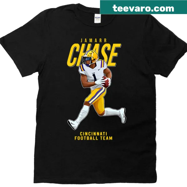 Jamarr Chase Cincinnati Football Team T-shirt with number 1