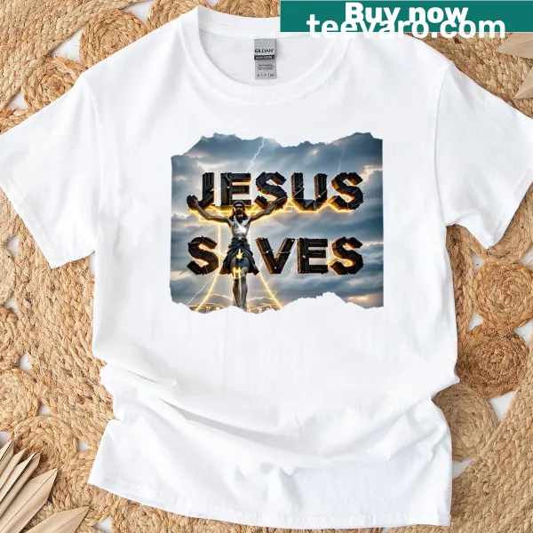 T-shirt with the phrase 'Jesus Saves' and the number 19