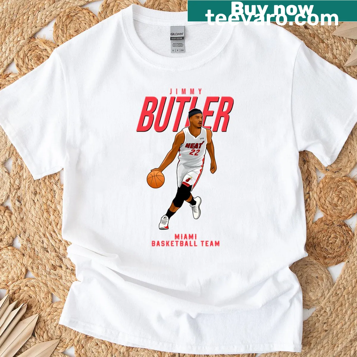 Men's t-shirt featuring Jimmy Butler's name and number 22 — on a men's t-shirt