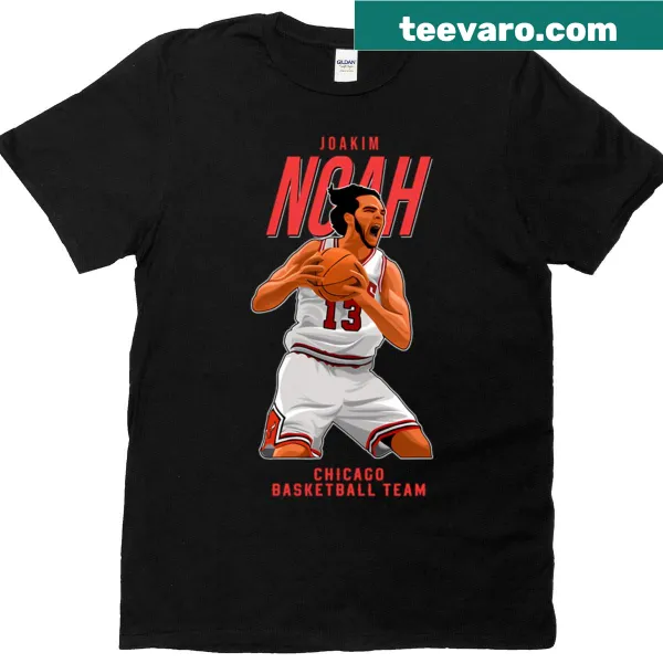 Joakim Noah 13 graphic on a Chicago basketball T-shirt
