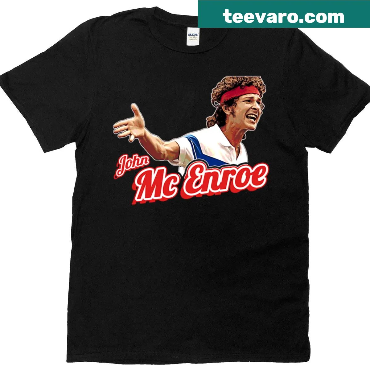 Vintage-inspired John McEnroe tennis graphic t-shirt — on a men's t-shirt