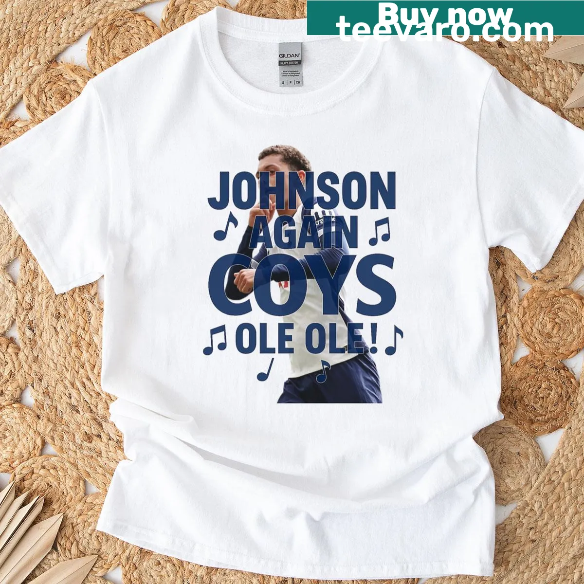 Tottenham Hotspur chant 'Ole Ole' graphic featuring Brennan Johnson — on a men's t-shirt