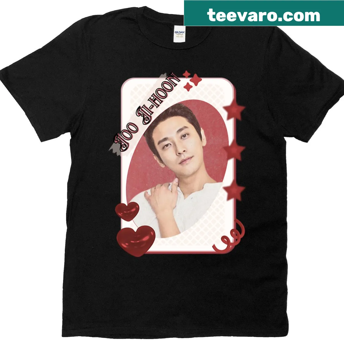 Collage T-shirt featuring Joo Ji-hoon with K-drama theme — on a men's t-shirt