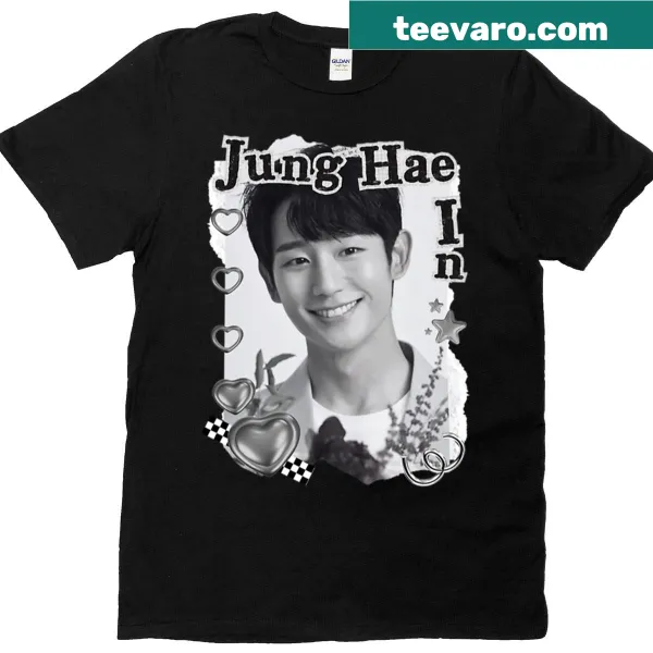 Collage portrait of Jung Hae-in on a Kdrama T-shirt