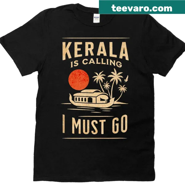 Vintage style travel graphic featuring Kerala and travel themes