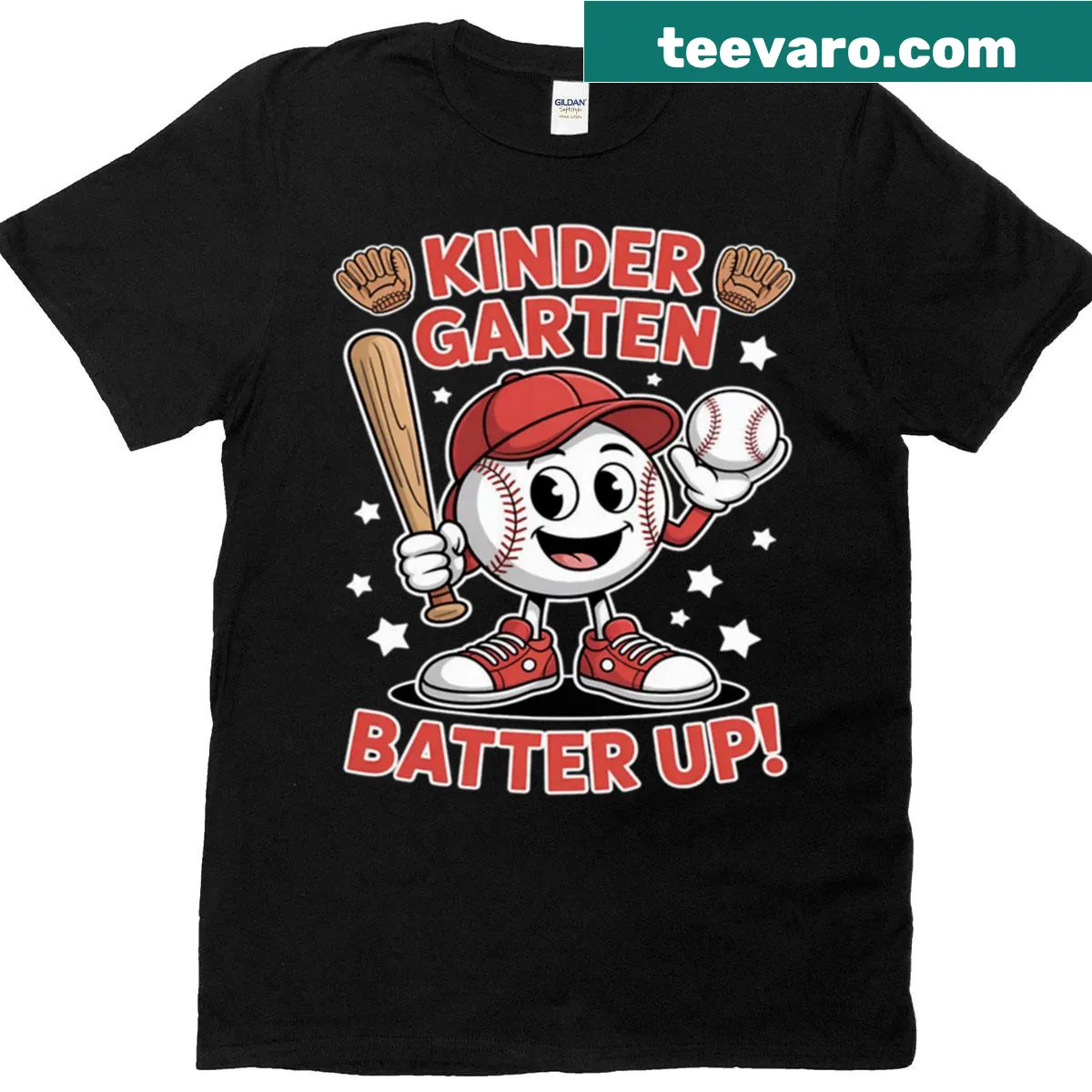 Boys back to school baseball player T-shirt with Batter Up design — on a men's t-shirt