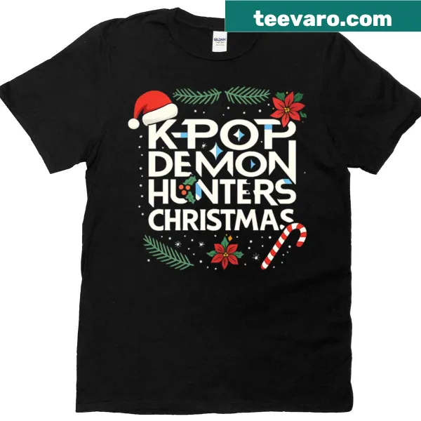 Kpop Demon Hunter Christmas T-shirt with festive design