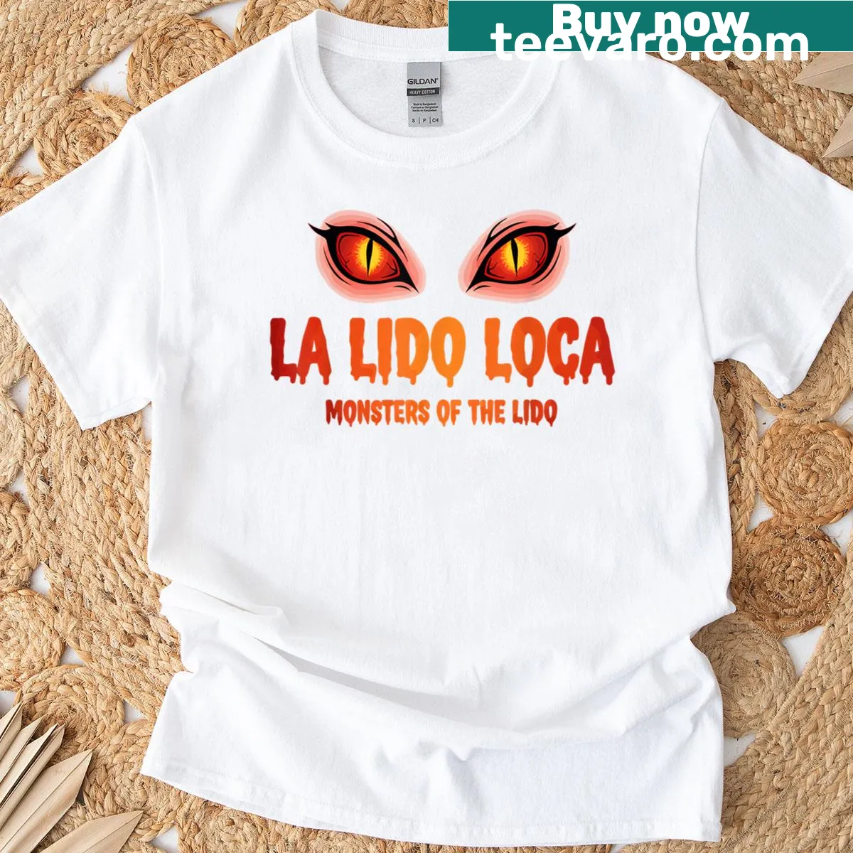 Monsters and aliens enjoying a cruise on a whimsical t-shirt design — on a men's t-shirt