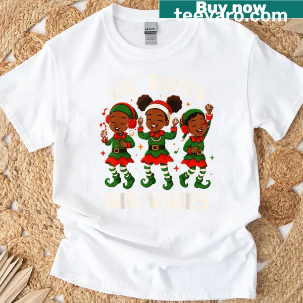 Cute Christmas elves dancing design