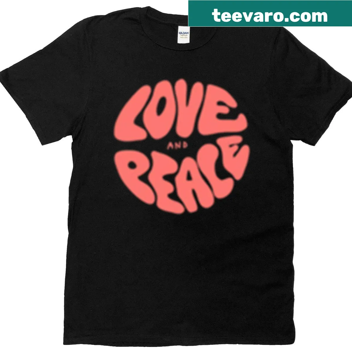 Aesthetic logo t-shirt promoting love and peace — on a men's t-shirt