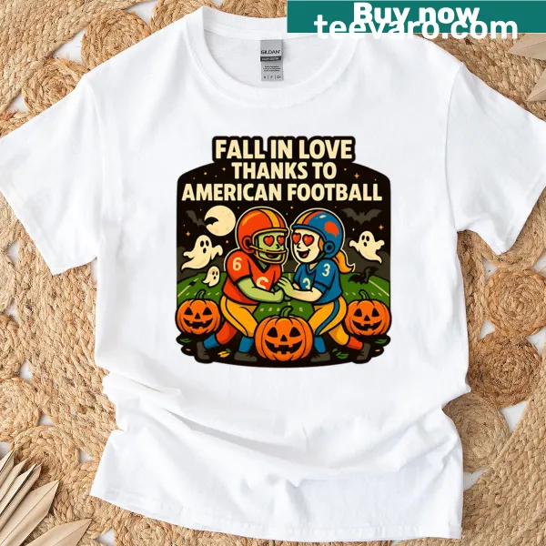 Fun text design combining Halloween and football romance.
