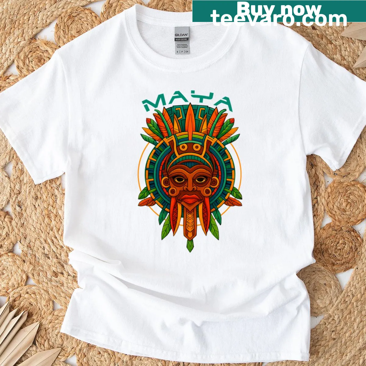 Bold typography T-shirt featuring 'Maya20' — on a men's t-shirt