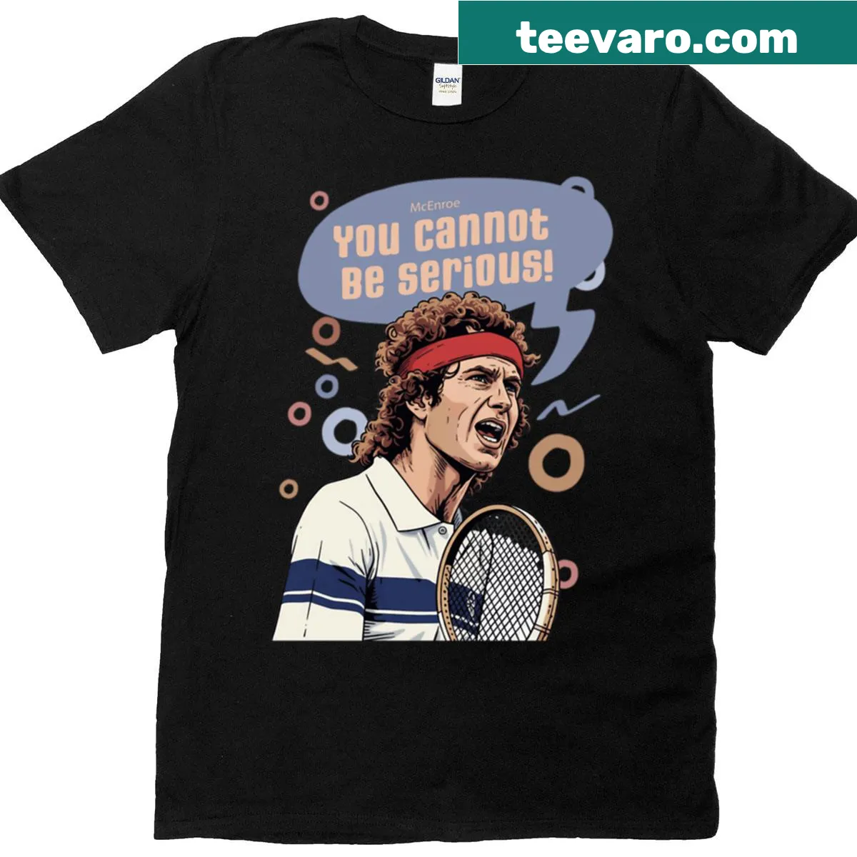 Retro T-shirt featuring McEnroe's famous tennis quote — on a men's t-shirt