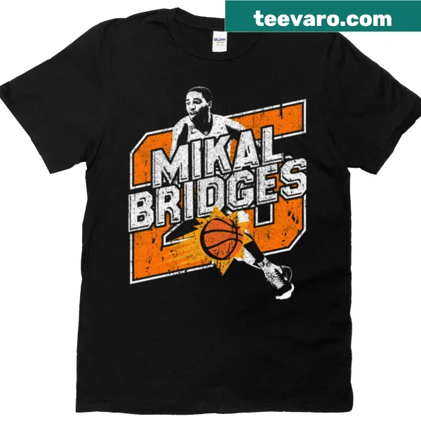 Basketball-themed t-shirt featuring Mikal Bridges' number 25 for sports fans.