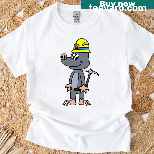 Cartoon moles graphic on a children's t-shirt