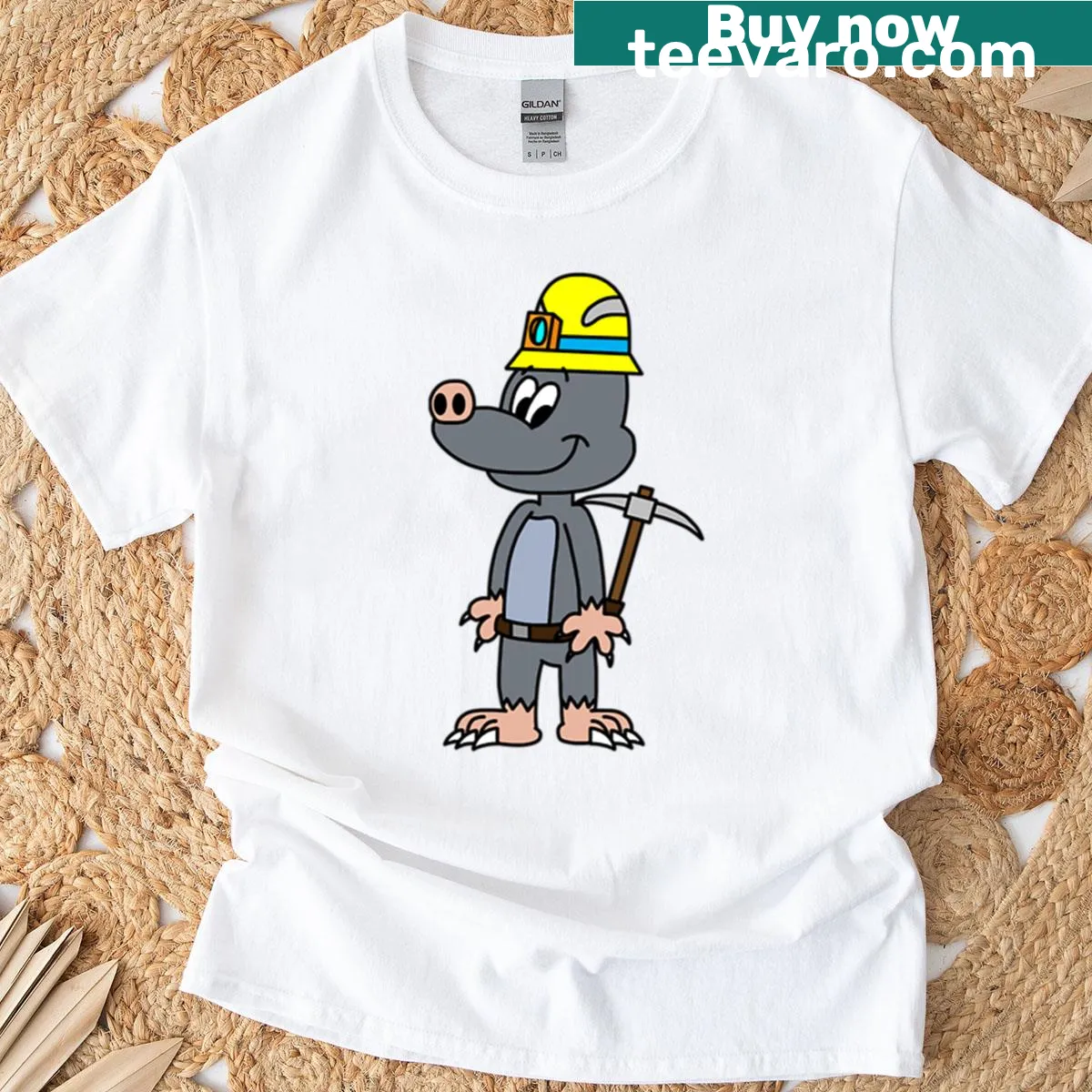 Cartoon moles graphic on a children's t-shirt — on a men's t-shirt