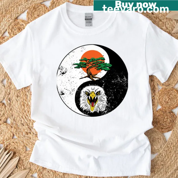 Minimalist T-shirt with Miyagi Do Karate tree logo and Eagle Fang design