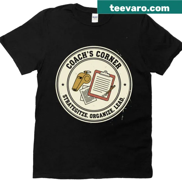 Emblem t-shirt celebrating moms as coaches in life and leadership.