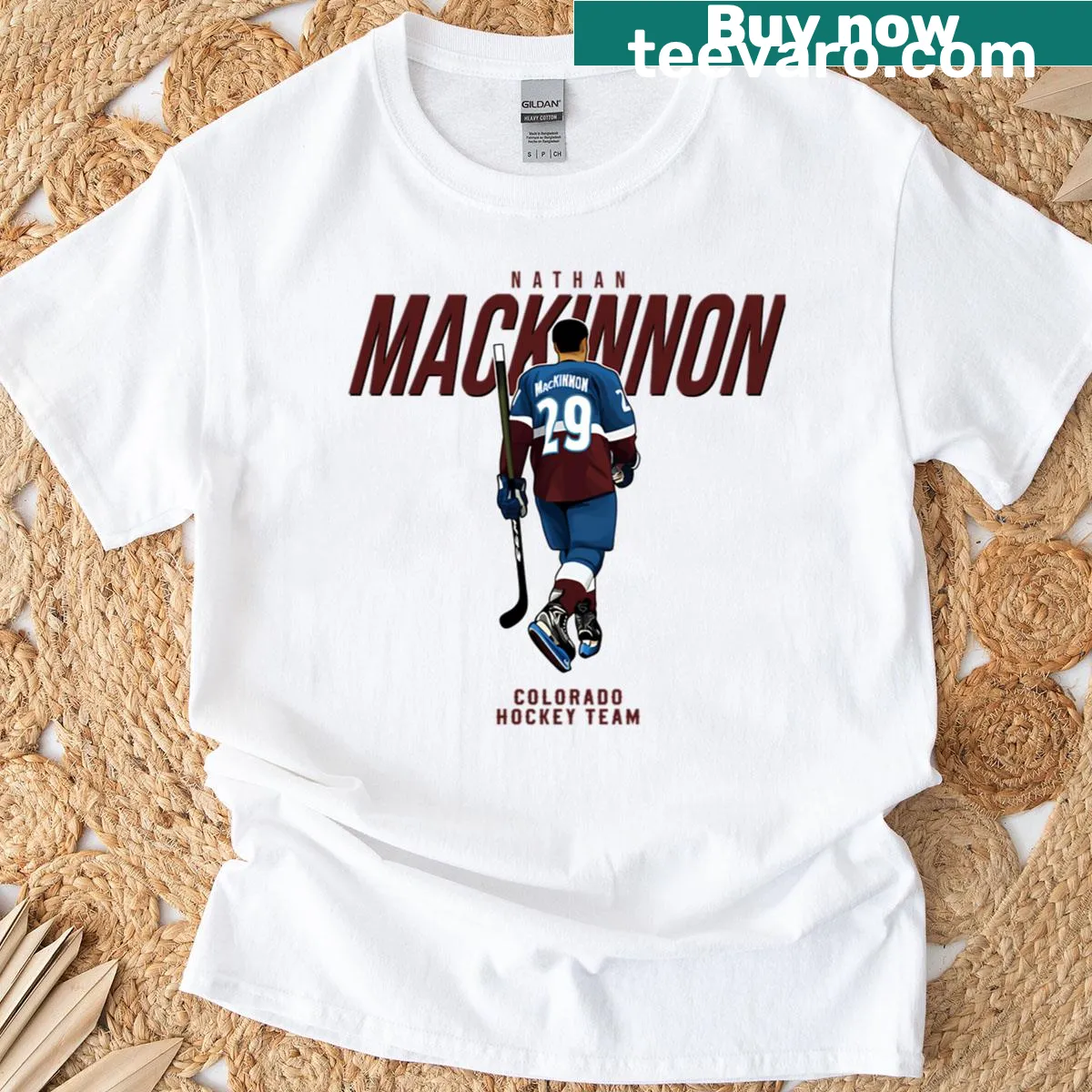 Nathan Mackinnon 29 Colorado Hockey Team T-shirt — on a men's t-shirt