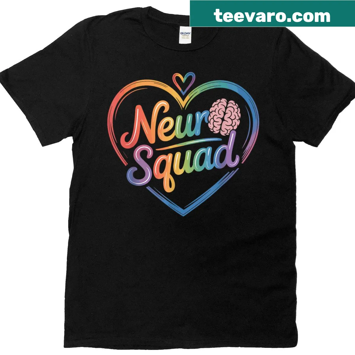Heart design with 'Neuro Squad' text for neurology nurses on a t-shirt — on a men's t-shirt