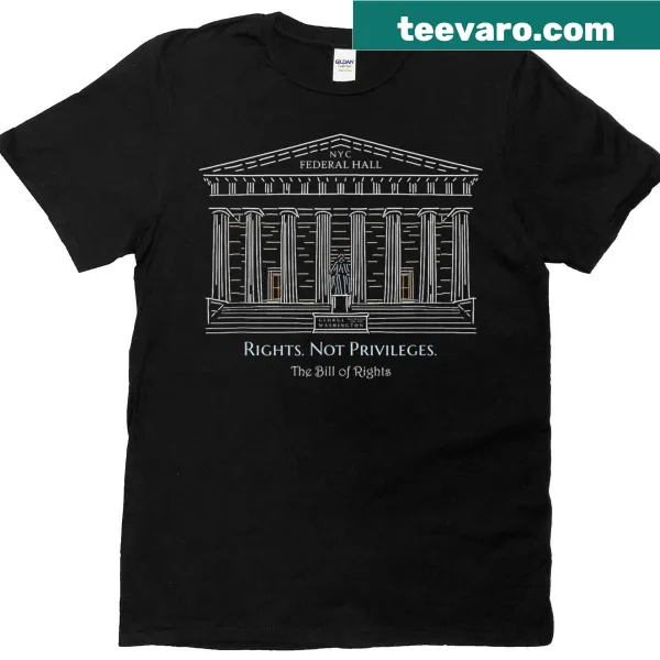 Hand-drawn T-shirt featuring Federal Hall in New York City
