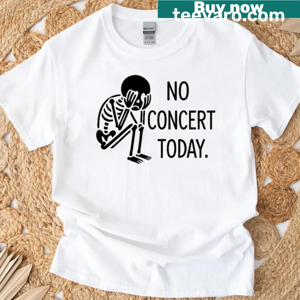 Stickman graphic t-shirt expressing disappointment of no concert