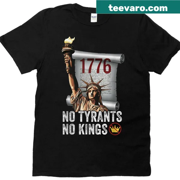 Patriotic t-shirt with bold text about liberty and 1776