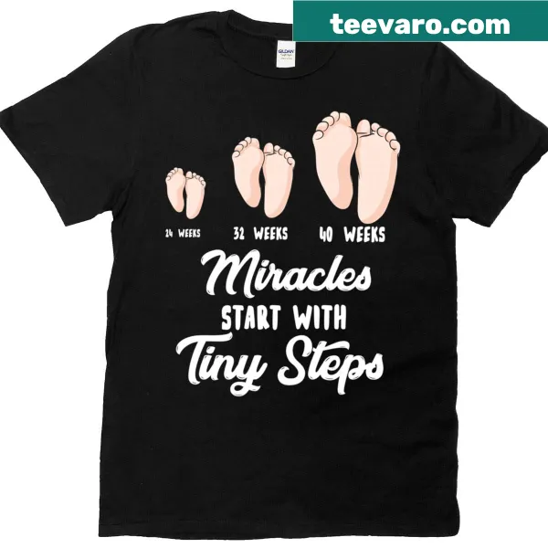 T-shirt for pediatric nurses featuring 'With Tiny Steps' text