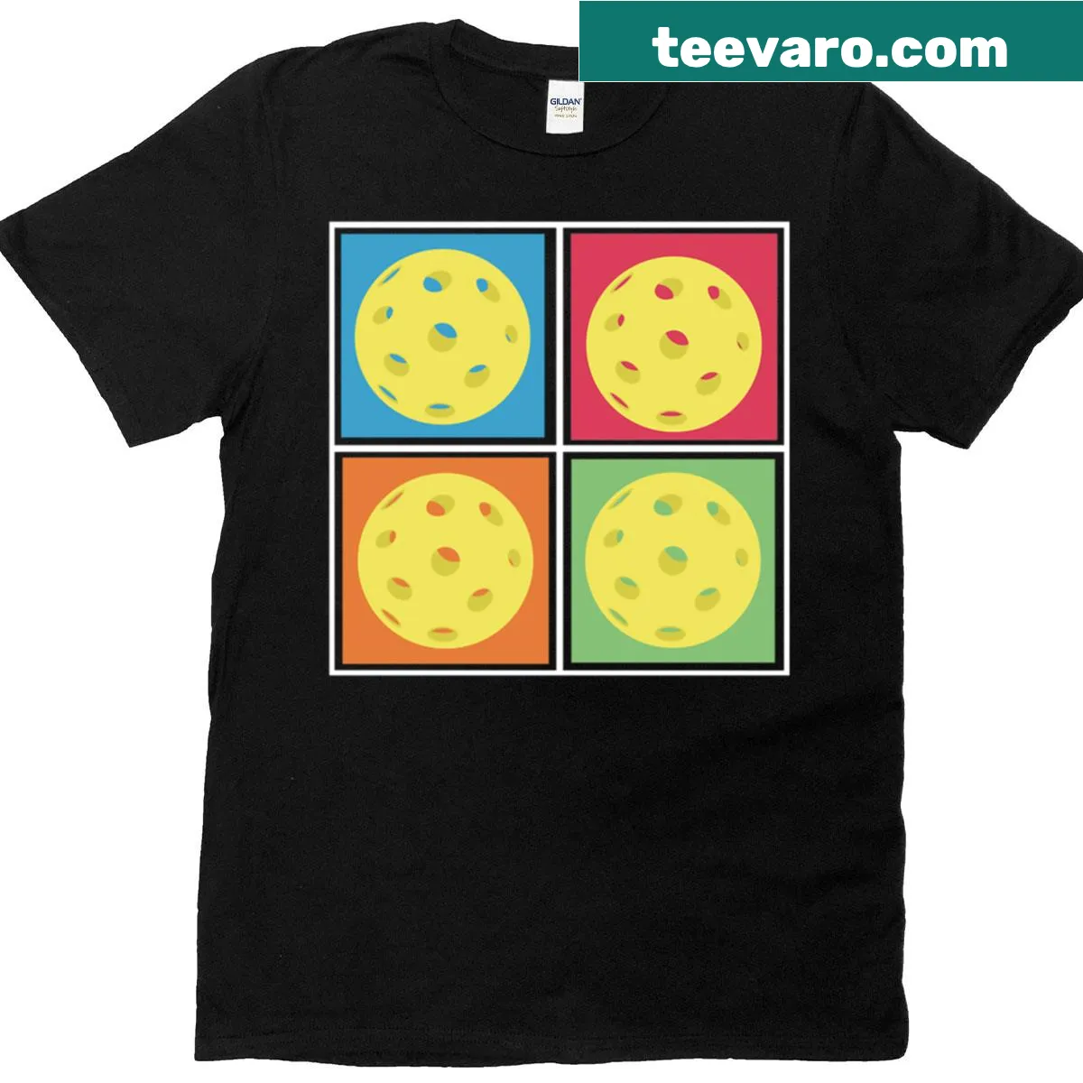 Playful pickleball graphic on an active T-shirt — on a men's t-shirt