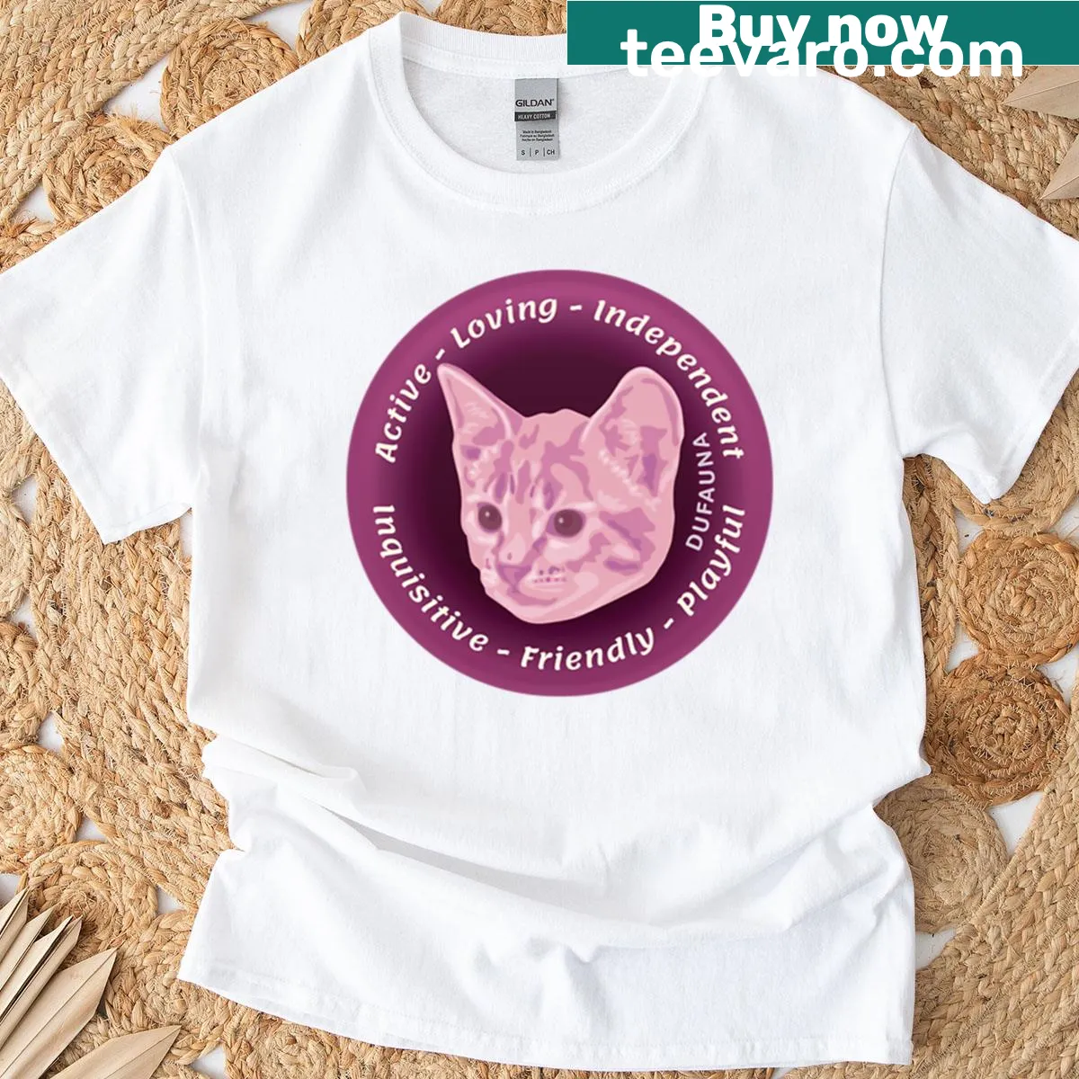 Illustration of beloved cat traits on a t-shirt — on a men's t-shirt