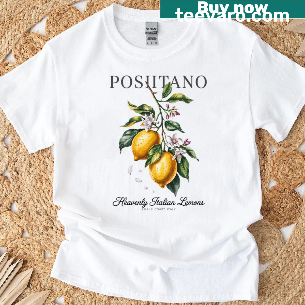 Illustrated lemons inspired by the Amalfi Coast — on a men's t-shirt
