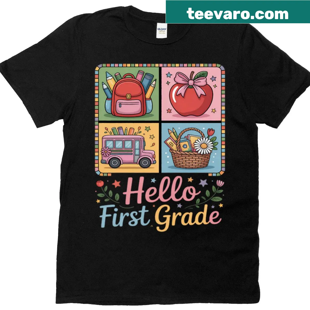 T-shirt with 'Hello' graphic for first-grade teachers — on a men's t-shirt