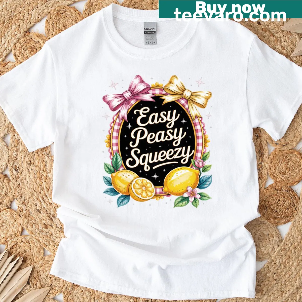 Cute lemon design with a bow on a T-shirt — on a men's t-shirt
