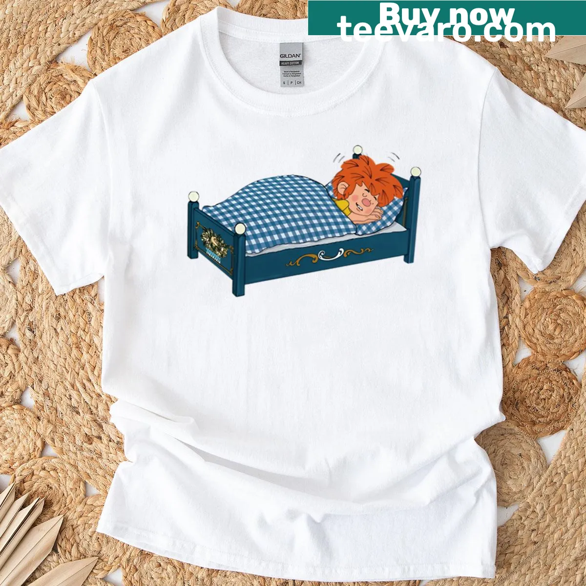 Funny typography shirt saying 'Pumuckl Got Tired And Went To Sleep' — on a men's t-shirt