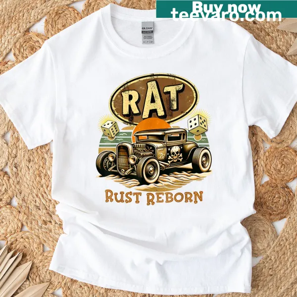 Retro rat rod graphic celebrating car culture and craftsmanship