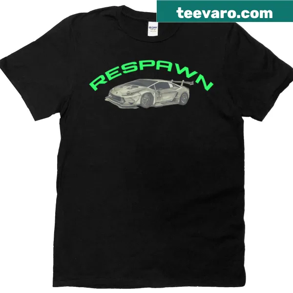 T-shirt with playful text 'Respawn V'.