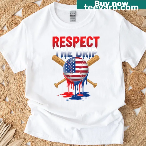 Humorous t-shirt featuring baseball and ice cream graphic for July 4th