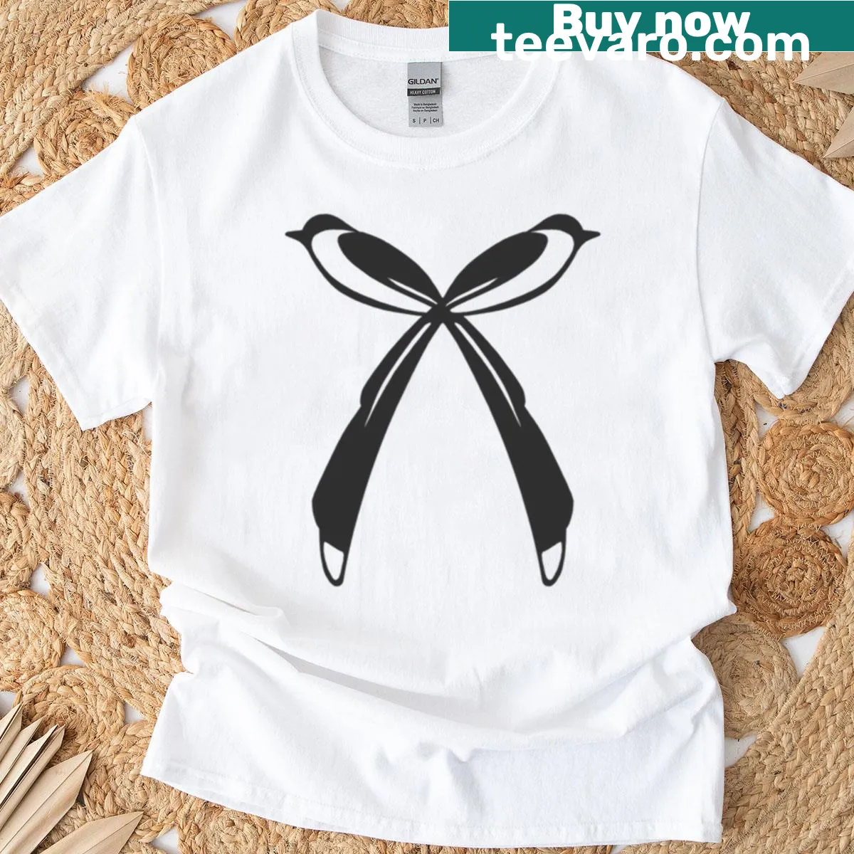 T-shirt featuring an illustration of the azure-winged magpie — on a men's t-shirt