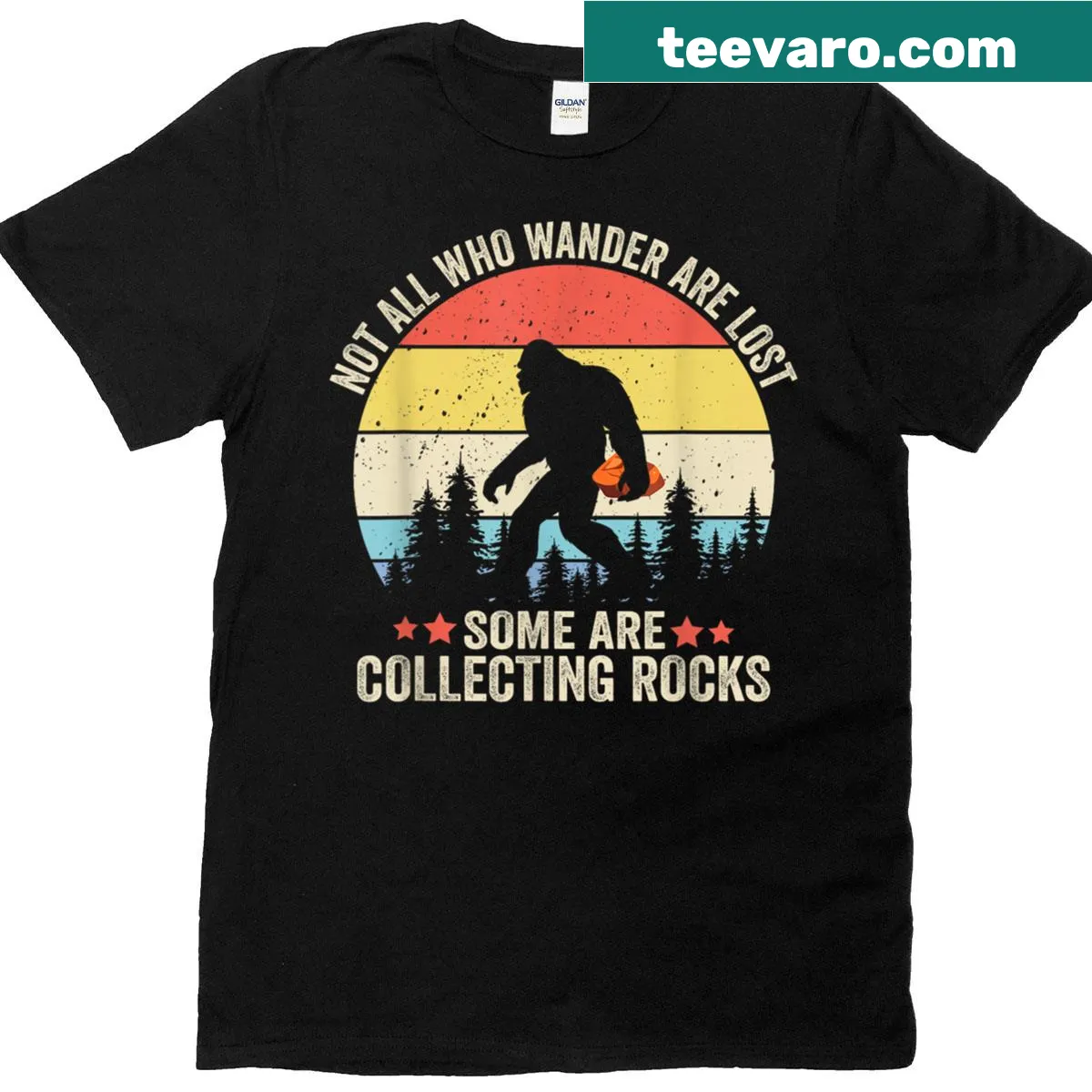 Illustration of Bigfoot for rock collectors and geologists — on a men's t-shirt