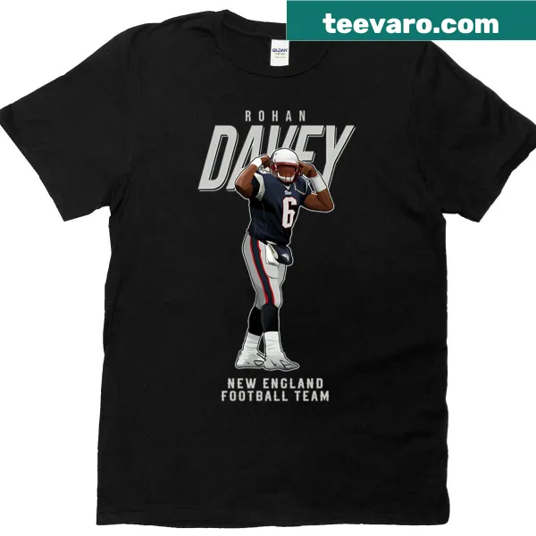 Vintage-style t-shirt featuring Rohan Davey and the number 6
