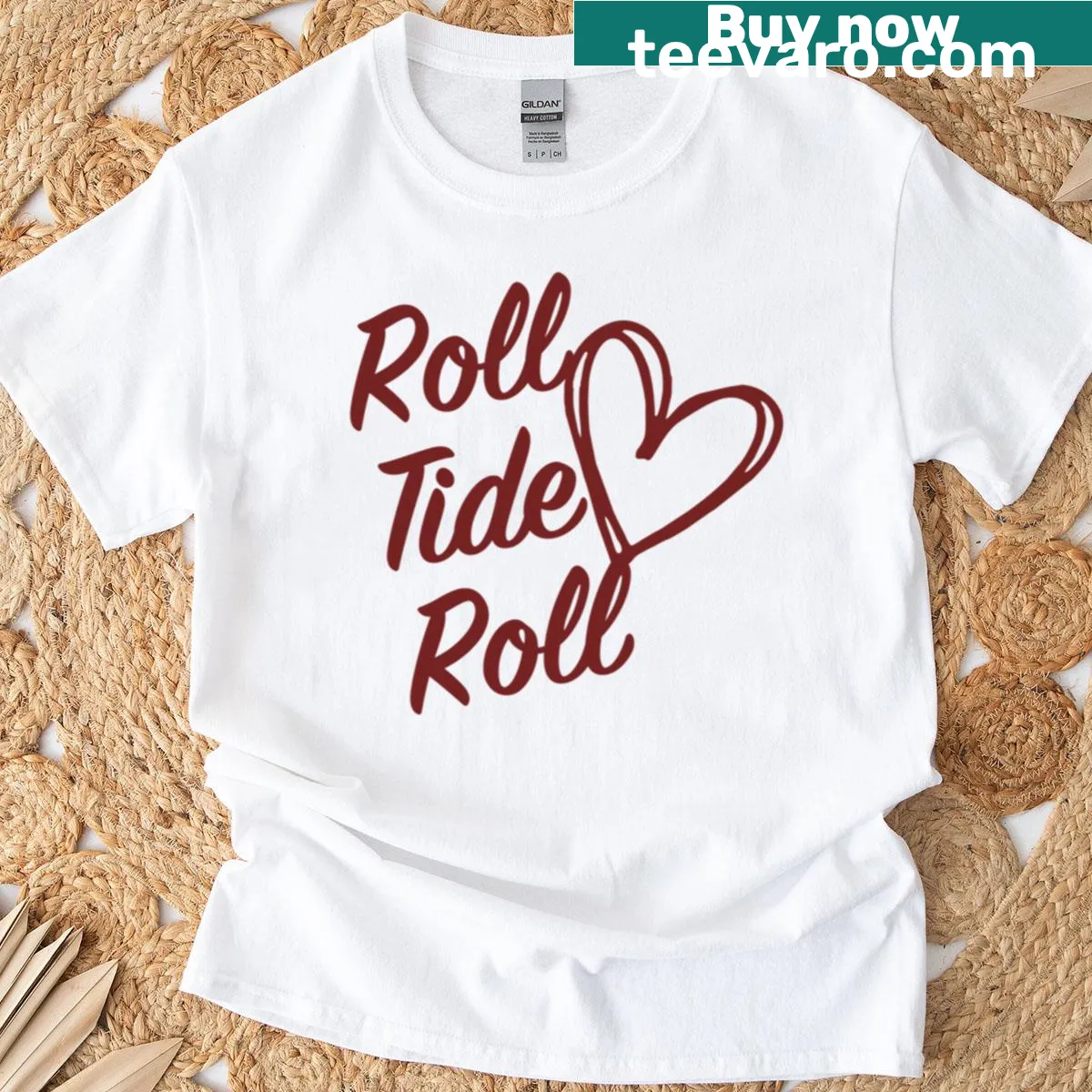 Bold typography shirt saying 'Roll Tide Roll Alabama' — on a men's t-shirt