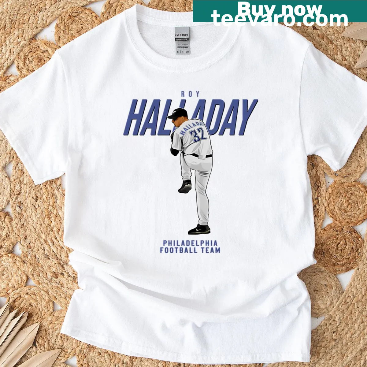 Roy Halladay 34 Philadelphia team T-shirt in tribute — on a men's t-shirt