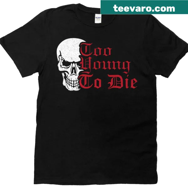 Edgy T-shirt with skull graphic and phrase